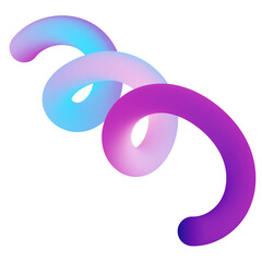 Fototapeta premium Abstract 3D Gradient Spiral in Minimalist Style, Blue and Purple Pastel Colors, Decorative Element for Modern Digital Design Concept