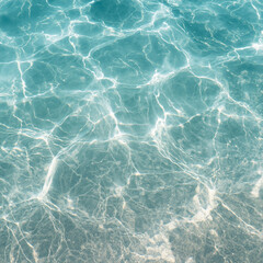 Crystal Clear Turquoise Water with Sunlight Reflections.
