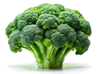 Fresh green broccoli isolated on white background, a healthy vegetable