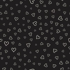 Seamless heart doodle pattern in multiple colors
