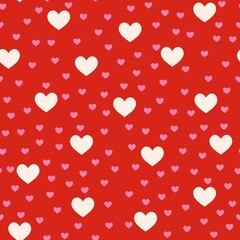 Seamless heart doodle pattern in multiple colors
