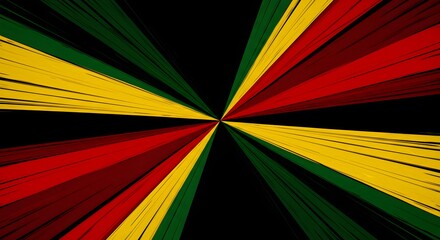 Abstract geometric background in Pan-African colors, June 19th juneteenth day, kwanzaa. Red, black, yellow and green colors. Africa Day