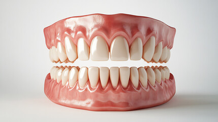 Obraz premium Isolated gold teeth against a white backdrop. 3D rendering. Illustration