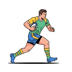 Naklejka premium rugby player