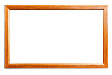 A simple wooden frame, isolated on a white background, with no shadows or reflections.