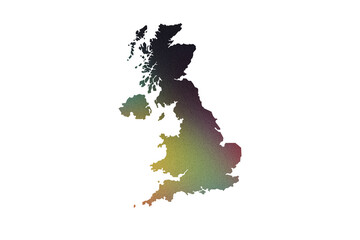 Multicolored Transparent Map of the United Kingdom