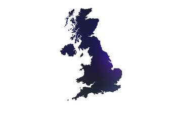 Multicolored Transparent Map of the United Kingdom