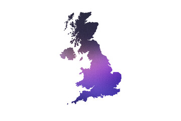 Multicolored Transparent Map of the United Kingdom