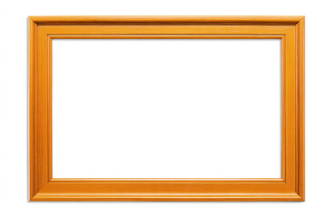 A simple wooden frame, isolated on a white background, with no shadows or reflections.
