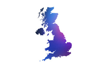 Multicolored Transparent Map of the United Kingdom
