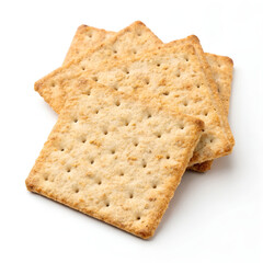 Fototapeta premium Crispy wheat crackers, isolated on a white background.