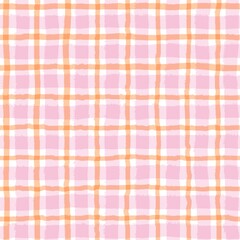 Watercolor gingham check seamless pattern created with a soft hand drawn style.  
Pastel color variations include pink, yellow, green, and blue for versatile design use.  
Perfect for fabric, textile,
