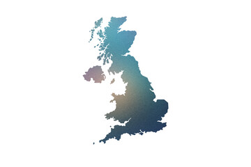 Naklejka premium Multicolored Transparent Map of the United Kingdom
