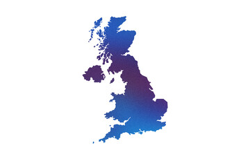 Multicolored Transparent Map of the United Kingdom