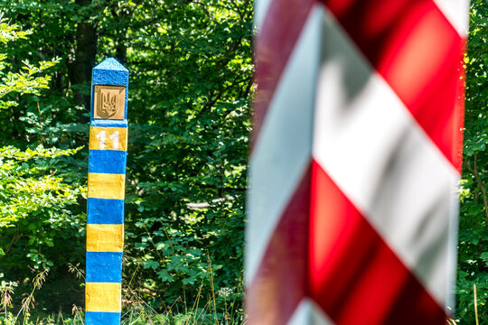 Border posts on the Polish-Ukrainian border in the Bieszczady Mountains