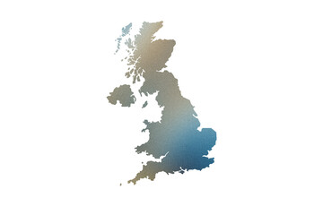 Multicolored Transparent Map of the United Kingdom
