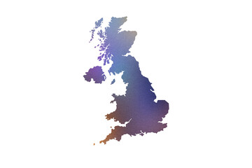 Multicolored Transparent Map of the United Kingdom