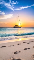 Sunset Sail on a Tropical Beach