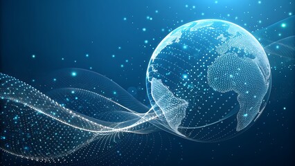 abstract blue background with globe