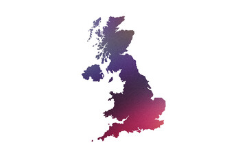 Multicolored Transparent Map of the United Kingdom