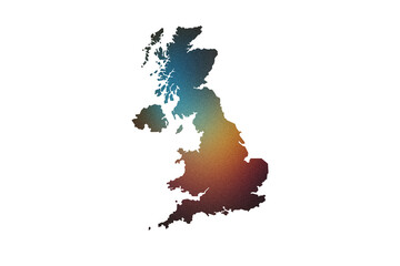 Multicolored Transparent Map of the United Kingdom