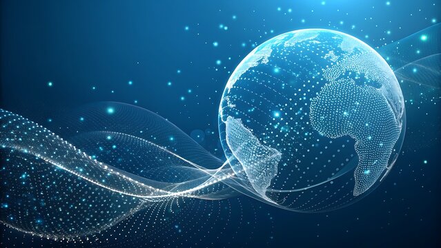 abstract blue background with globe