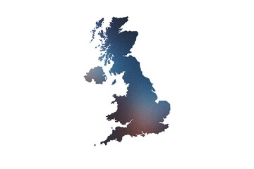 Multicolored Transparent Map of the United Kingdom