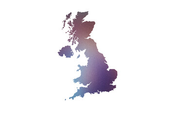 Multicolored Transparent Map of the United Kingdom