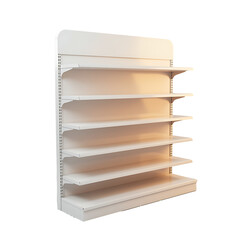 Modern retail shelving unit ready for product display and store merchandising