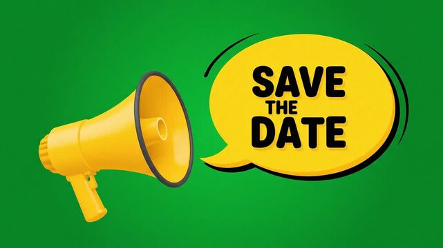 Save Date, Green Screen, Motion Graphics, Animated event invitation video asset template for promotion marketing and social media announcement