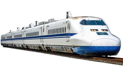 Naklejka premium High-Speed Train on Railway Tracks in Dynamic Motion with Sleek Design and Modern Features for Travel Enthusiasts