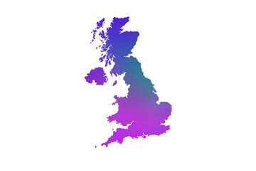 Multicolored Transparent Map of the United Kingdom