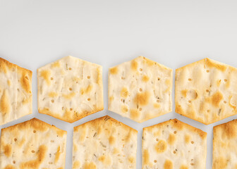 Salty cracker cookies. Gluten-free dry biscuits. Snacks. Beer snack.