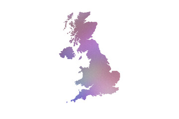 Multicolored Transparent Map of the United Kingdom