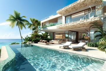 Fototapeta premium swimming pool in hotel resort