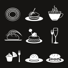 Food and Drink Line Icon Set for Menu and Branding Design