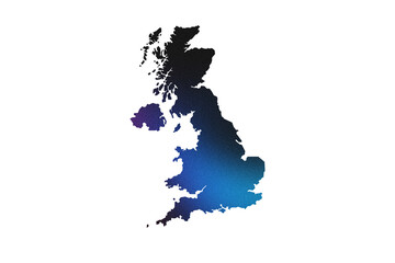 Multicolored Transparent Map of the United Kingdom