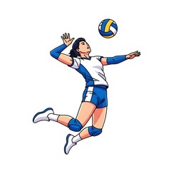 female volleyball player jumping
