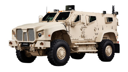 Obraz premium Armored military vehicle designed for transportation and protection in combat zones and harsh environments