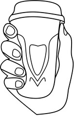vector illustration of a tattoo Hands and glass