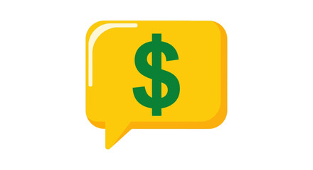 Obraz premium Dollar Sign in Speech Bubble - Concept of Financial Communication and Money Talk
