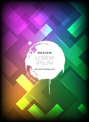 Flat vector. Minimal geometric background. Dynamic shapes composition. Eps10 vector.