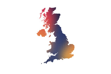 Naklejka premium Multicolored Transparent Map of the United Kingdom