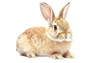 Obraz premium Adorable brown rabbit bunny hare pet animal sitting cute fluffy easter spring wildlife isolated on transparent background