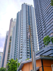 Obraz premium high rise towers building residential apartments and commercial buildings on Soi 21 Sukhumvit Rd Asoke BKK Bangkok Thailand