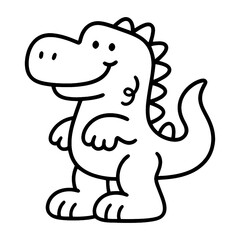 Fototapeta premium PNG Cute cartoon dinosaur illustration.