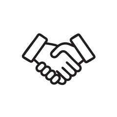 Obraz premium A simple line drawing of two hands shaking.