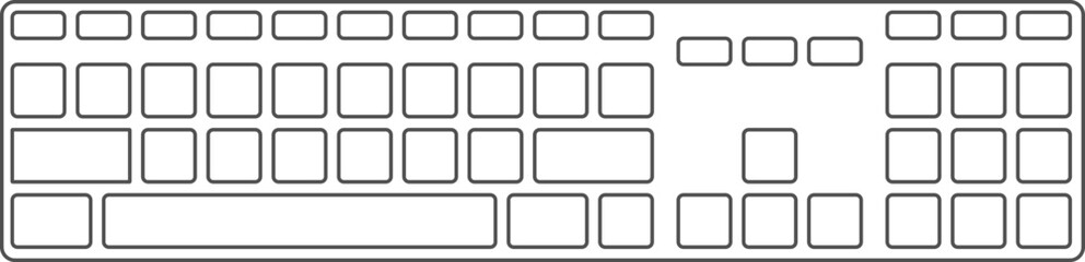 Vector illustration of computer keyboard for typing