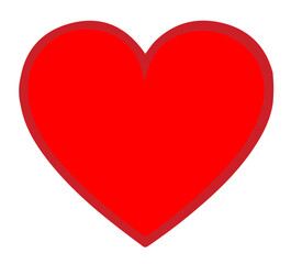 red heart on white background