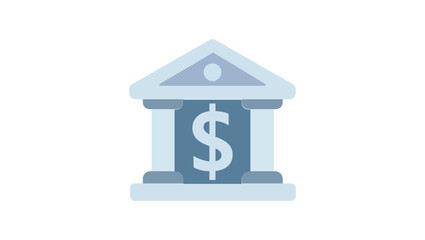Bank Building and Financial Institution Vector Illustration